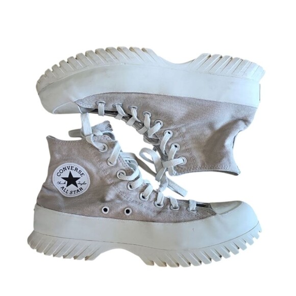 Converse Chuck Taylor AllStar Lugged High-Top Chunky Greige Sneaker Shoes Sz 9.5 - Picture 1 of 12